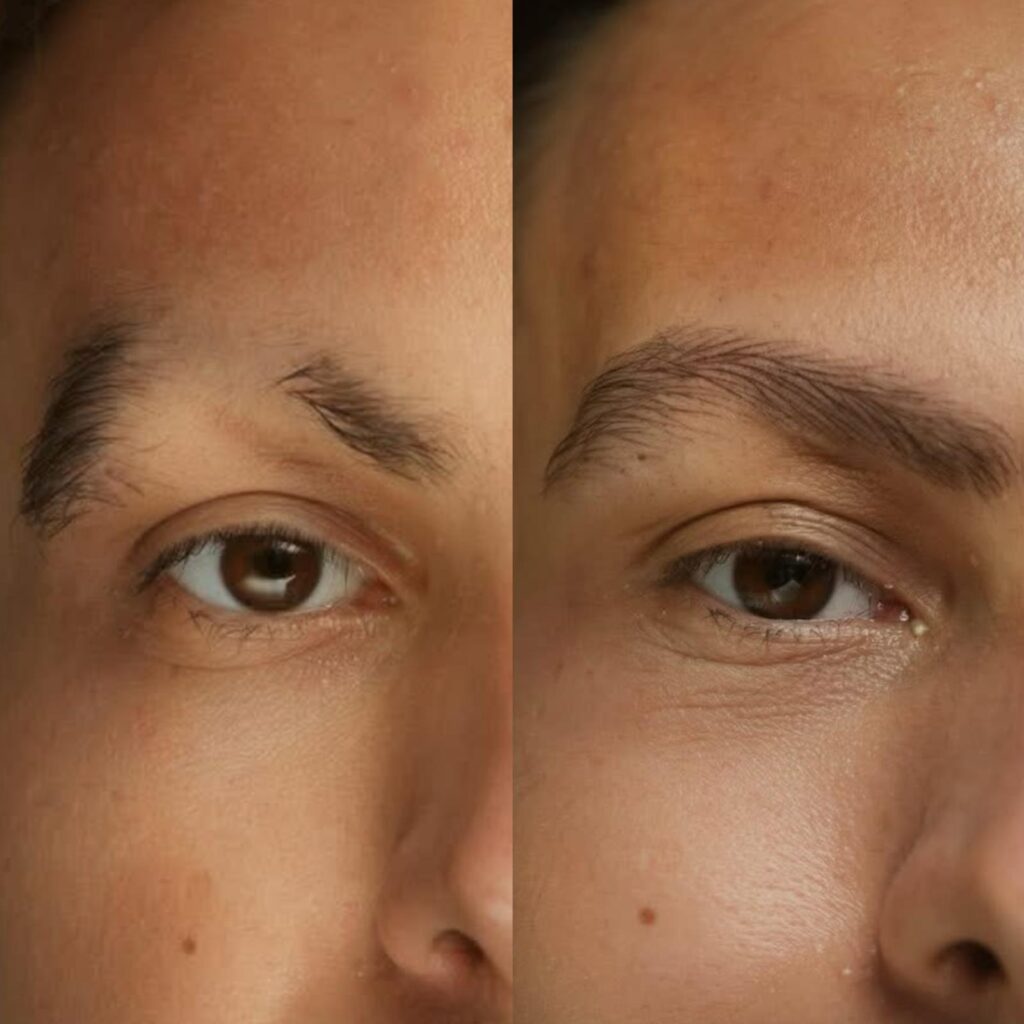 Before and after Man Eyebrow Microblading Romford London