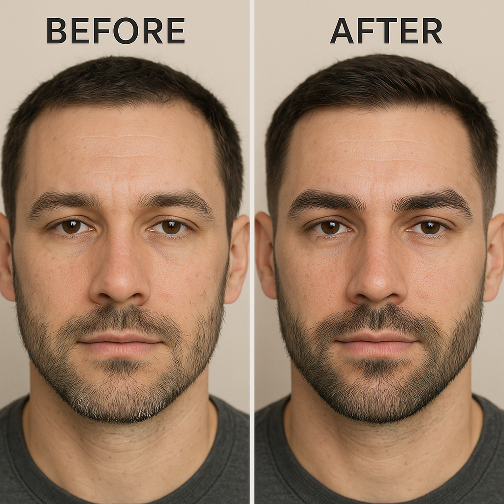 Semi permanent male eyebrow tattoo results London