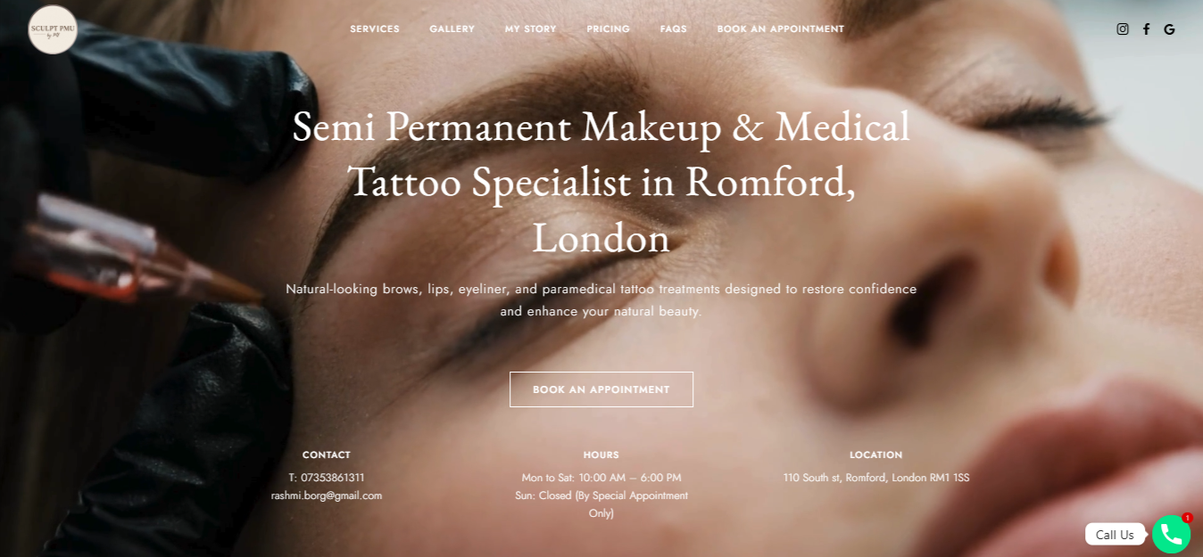 Permanent brow consultation in Romford for personalised treatment of sparse or over-plucked brows.